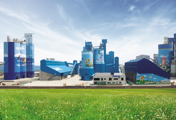 ▲ 삼표그룹의 계열사인 에스피네이처 충남 당진 슬래그공장. ⓒ삼표