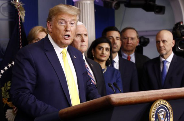 ▲ 9일(현지시간) 우한폐렴 대책과 함께 근로세 일시 면제를 제안하는 도널드 트럼프 미국 대통령. ⓒ뉴시스 AP. 무단전재 및 재배포 금지.