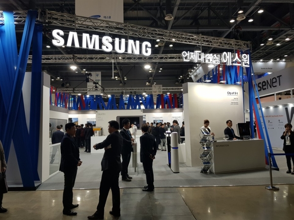 ▲ 'SECON 2018' 개최 당시, 에스원 전시부스 전경ⓒ전상현 기자