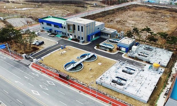 ▲ 안동시는 공공폐수처리시설 비용 부담금 감면을 시행한다. 사진은 경북바이오일반산업단지 폐수종말처리장 전경.ⓒ안동시