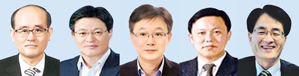 ▲ 농협중앙회 인사추천위원회가 지난 16일 5개 계열사 대표를 추천했다. (왼쪽부터)유찬형 농협중앙회 새 부회장, 이재식 농협상호금융 대표이사, 장철훈 농협경제 대표이사, 김용식 농협중앙회 조합감사위원장, 손병환 농협은행장.ⓒ뉴데일리