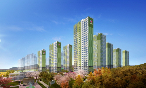 ▲ 여수 웅천택지지구 '마린파크 애시앙' 투시도. ⓒ 부영주택