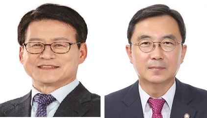 ▲ 충북 증평·진천·음성 선거구에 출마한 민주당 임호선, 통합당 경대수 예비후보.ⓒ충북 선관위