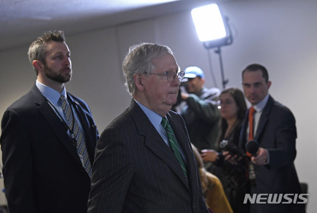 ▲ 미치 맥코넬 공화당 상원 원내대표. ⓒ뉴시스 AP. 무단전재 및 재배포 금지.