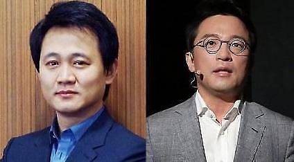 ▲ 왼쪽부터 방준혁 넷마블 의장, 김택진 엔씨소프트 대표ⓒ각사