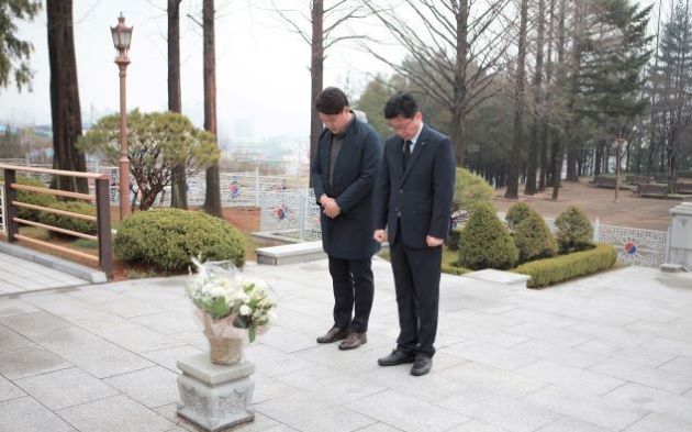 ▲ 제21대 총선 세종시 갑 선거구 정의당 이혁재 후보가 27일 ‘서해수호의 날’을 맞아 서해 수호 순국 용사들의 넋을 기렸다.ⓒ정의당 이혁재 후보 캠프
