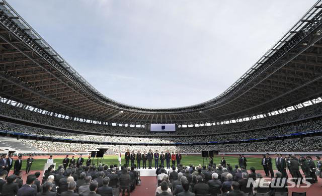 ▲ 지난해 12월 도쿄올림픽 주경기장 완공식 당시. ⓒ뉴시스. 무단전재 및 재배포 금지.