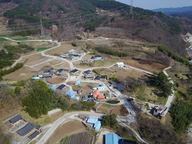 ▲ 양북면 와읍리 능곡지구 신규마을 조성사업이 완료됐다.ⓒ경주시