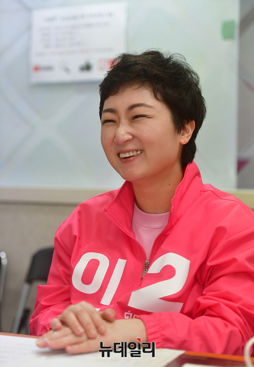 ▲ 이언주 후보는 이번 총선이 '대한민국의 운명을 가르는 선거'라고 했다. ⓒ정상윤 기자
