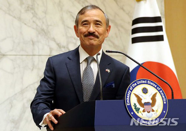 ▲ 2018년 7월 한국 도착 직후 기자회견을 연 해리 해리스 주한 미국대사. ⓒ뉴시스. 무단전재 및 재배포 금지.