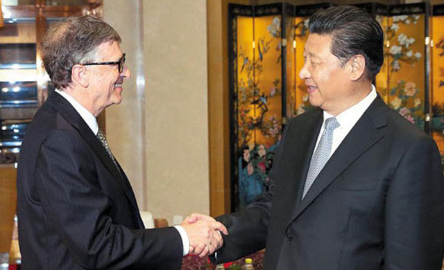 ▲ 빌 게이츠와 시진핑 중국 국가주석. ⓒ뉴시스 AP. 무단전재 및 재배포 금지.