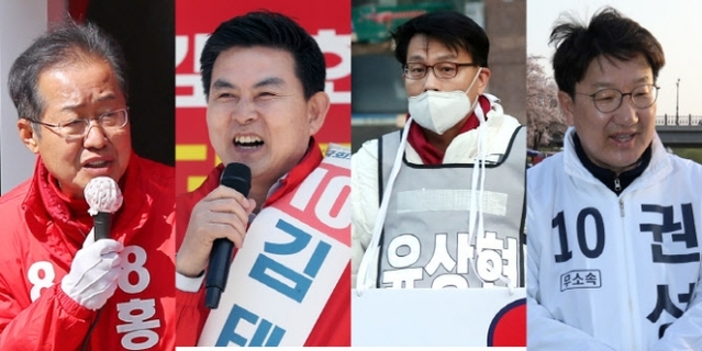 ▲ 이번 총선에서 무소속으로 출마를 강행해 승리한 홍준표, 김태호, 윤상현, 권성동 후보.(왼쪽부터) ⓒ연합뉴스