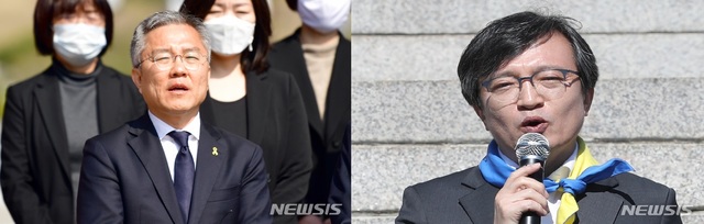 ▲ 최강욱 전 청와대 공직기강비서관(왼쪽)·김의겸 전 청와대 대변인.ⓒ뉴시스