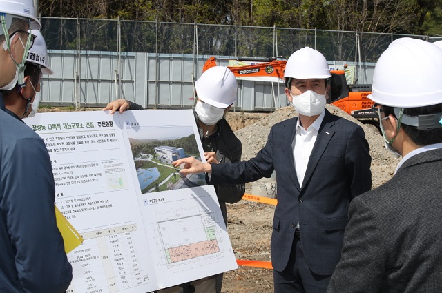 ▲ 포항시 북구 장량동에 건립될 다목적 재난구호소는 총 사업비 50억 원을 투입해 연면적 1742㎡ 규모로 건립, 연내 준공될 예정이다.ⓒ포항시
