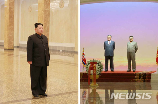 ▲ 부친과 조부의 시신을 보관해둔 금수산 태양궁전을 찾은 김정은. ⓒ뉴시스. 무단전재 및 재배포 금지.