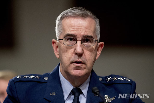 ▲ 미군 합참차장 존 하이튼 공군대장. ⓒ뉴시스 AP. 무단전재 및 재배포 금지.