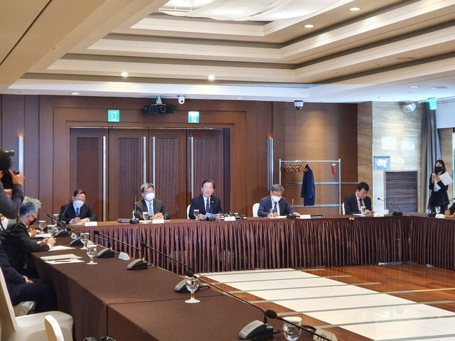 ▲ 27일 서울 엘타워에서 진행된 조선업계 간담회가 진행되고 있다. ⓒ뉴데일리 엄주연 기자