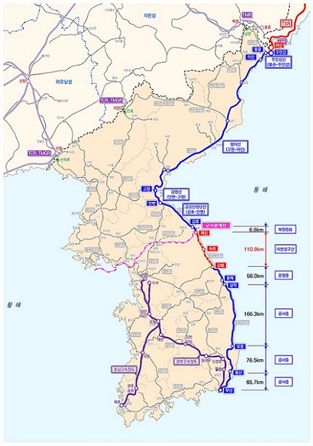 ▲ 동해북부선 연결 노선.ⓒ국토부