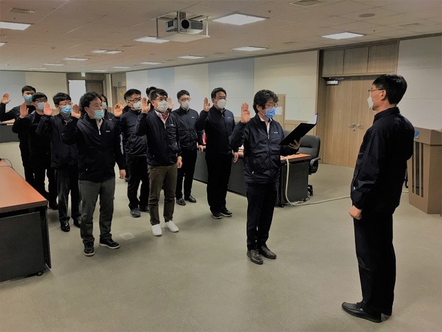 ▲ 포항영일신항만은 코로나19 사태로 인해 비상경영계획을 마련하고 비상경영 선포식을 개최했다.ⓒ포항영일신항만