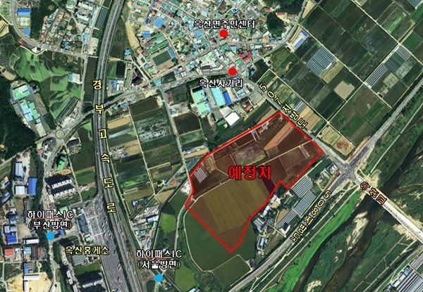 ▲ 청주농수산물도매시장 시설 예정지 인근 지도.ⓒ청주시