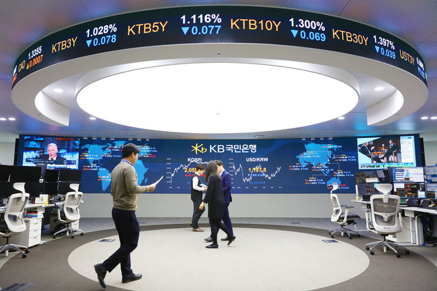 ▲ 서울 여의도 KB국민은행 딜링룸 ⓒ국민은행