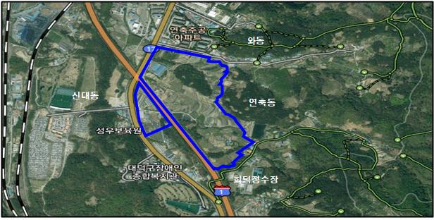 ▲ 대전혁신도시 후보지인 연축지구.ⓒ대전시