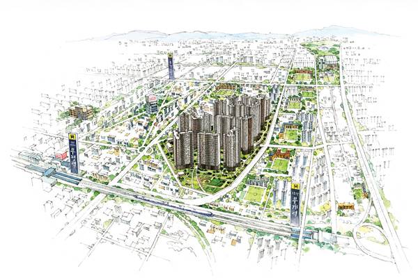 ▲ 부평 SK뷰 해모로 일러스트 조감도. ⓒ SK건설·한진준공업