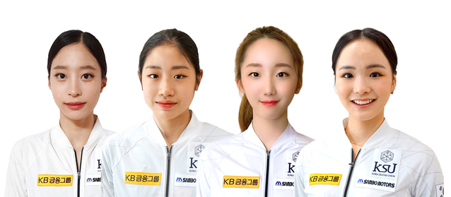 ▲ (왼쪽부터)유영, 이해인, 김예림, 임은수 선수.ⓒKB금융