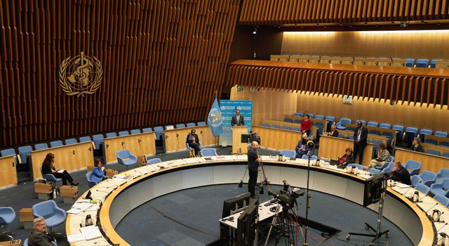 ▲ 세계보건총회(WHA) 화상회의 모습. ⓒ세계보건기구(WHO) 배포사진.