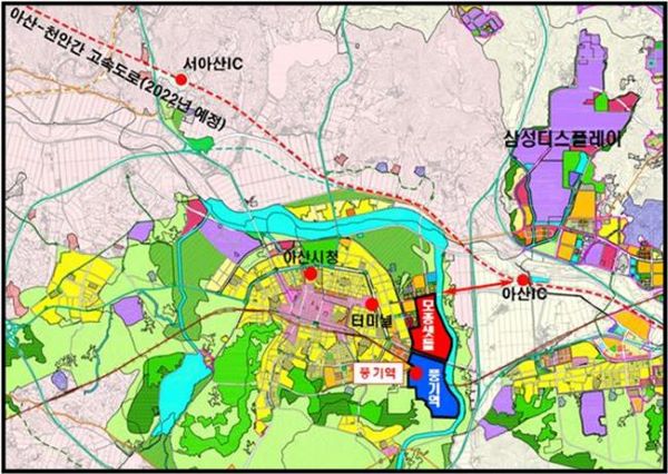 ▲ (가칭)풍기역사 신설 위치도.ⓒ아산시