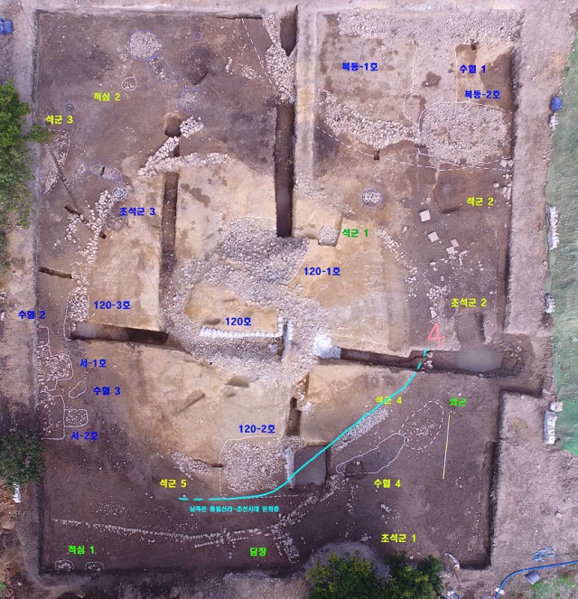 ▲ 경주 황남동 120호분과 그 주변의 유구 분포 현황.ⓒ경주시