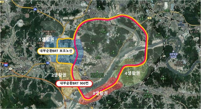 ▲ 내부순환BRT 보조노선.ⓒ세종시