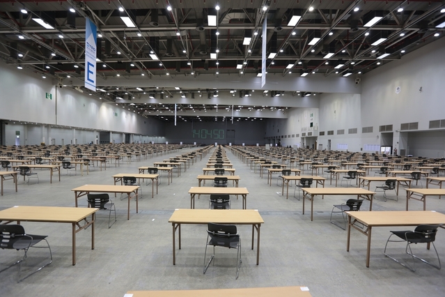 ▲ 30일 대구도시철도공사 채용시험 세팅 사진.ⓒ엑스코