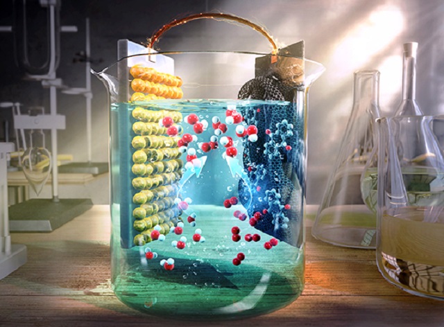 ▲ 연세대-POSTECH 공동연구팀은 태양광을 이용, 물과 산소에서 동시에 과산화수소를 생산하는 광전기화학전지 개발했다.ⓒ포스텍