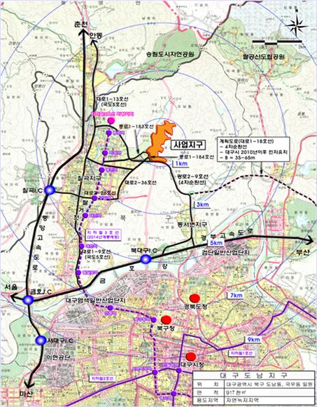 ▲ 대구도남지구 위치도.ⓒLH 대구경북지역본부