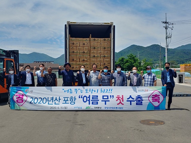 ▲ 2020년 포항 ‘여름 무’가 첫  수출 길에 올랐다.ⓒ포항시