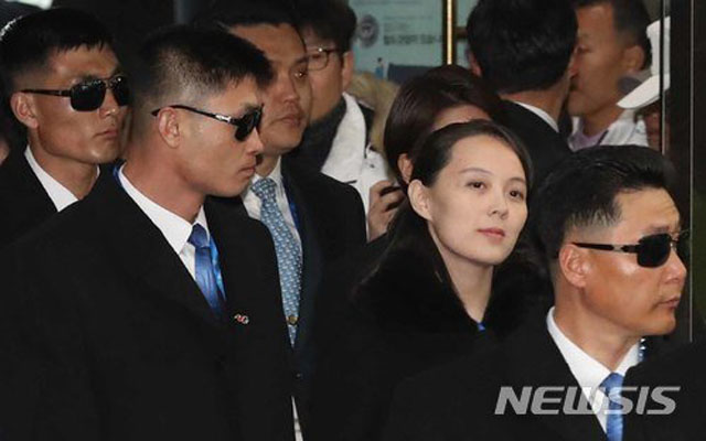 ▲ 2018년 2월 평창 동계올림픽 참관을 위해 한국에 온 김여정. 심한 다이어트로 해골 같은 모습이다. ⓒ뉴시스. 무단전재 및 재배포 금지.