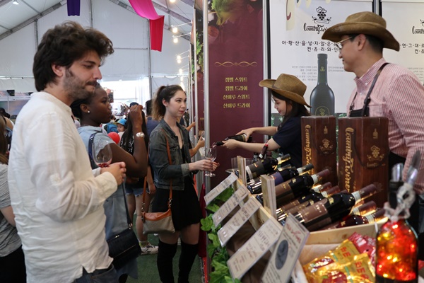 ▲ 영동 와인축제 시음 행사 장면.ⓒ영동군