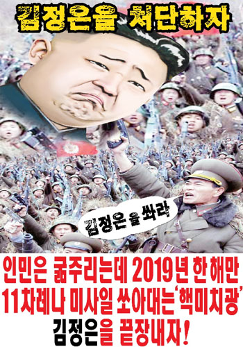 ▲ 지난해 10월 자유북한운동연합이 대북전단 풍선에 매달아 날린 현수막. ⓒ뉴데일리 DB.