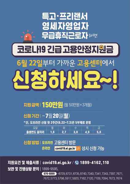 ▲ 긴급 고용안정지원금 현장접수 포스터.ⓒ대구시