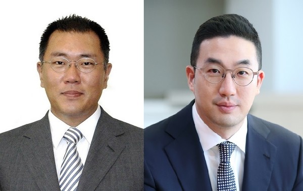 ▲ 정의선 현대자동차그룹 총괄 수석부회장(좌)과 구광모 LG 대표이사 회장. ⓒ각 사