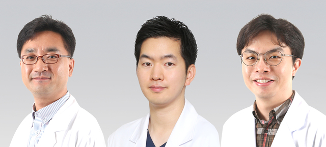 ▲ (좌측부터) 심혈관센터 나진오, 강동오 교수, 뇌신경센터 김치경 교수. ⓒ고려대의료원