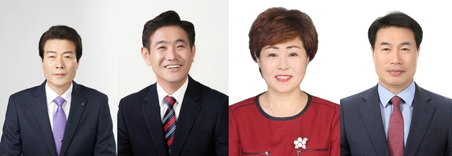 ▲ 청도군의회는 2일 제267회 원구성을 완료했다. 왼쪽부터 김수태 의장, 전종율 부의장, 김태이 운영행정위원장, 박재성 산업경제위원장.ⓒ청도군의회