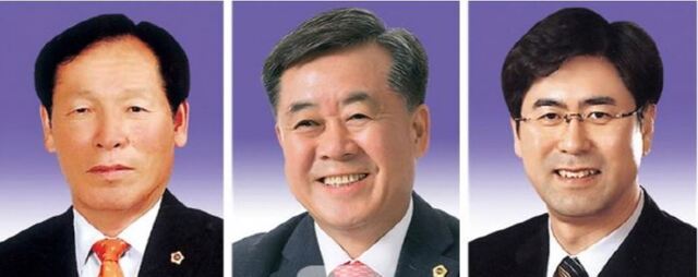 ▲ 왼쪽부터 경북도의회 미래통합당 의장 후보인 고우현 의원, 부의장 후보 김희수, 도기욱 의원.ⓒ경북도의회