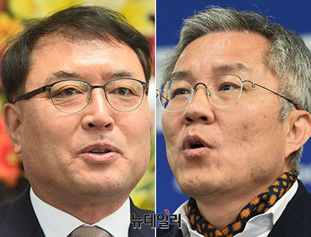 열린민주당 최강욱(오른쪽) 대표와 황희석(왼쪽) 최고위원. ⓒ박성원 기자