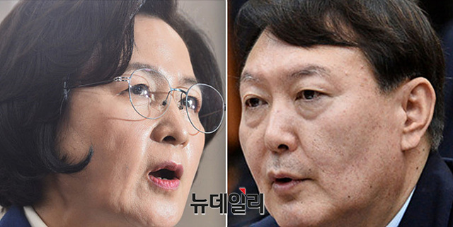 ▲ 추미애 법무부 장관과 윤석열 검찰총장. ⓒ뉴데일리 DB