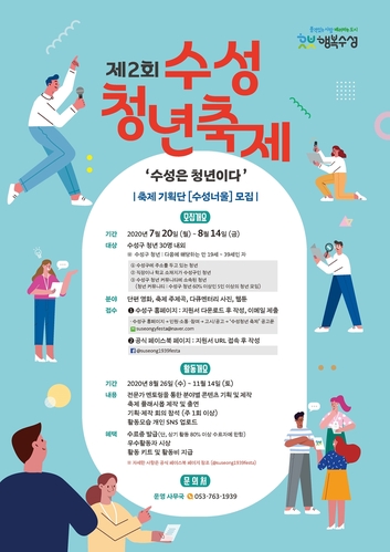 ▲ 제2회 수성 청년 축제 ‘수성은 청년이다’ 참가자 모집 포스터.ⓒ수성구