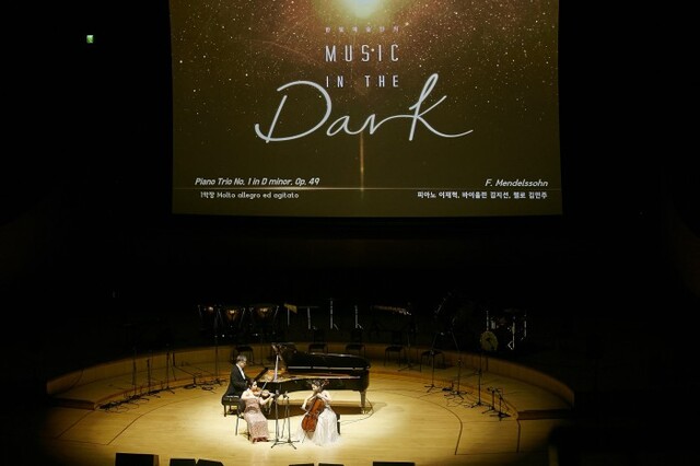 ▲ 한빛예술단 '뮤직 인 더 다크' 공연 장면.ⓒ롯데문화재단