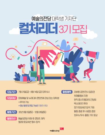 ▲ 예술의전당이 대학생 기자단 '컬처리더' 3기를 모집한다.ⓒ예술의전당