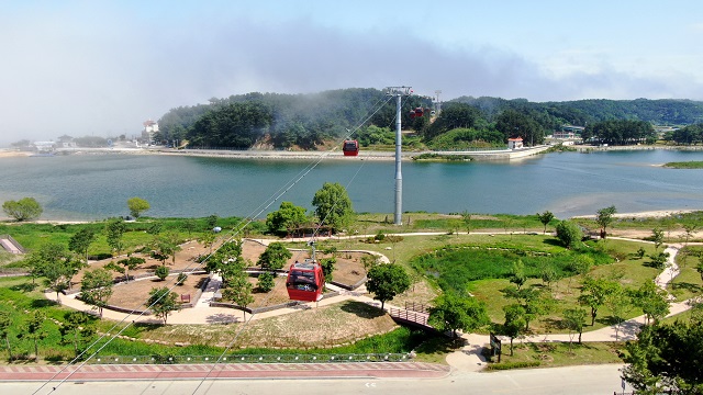 ▲ 울진군 왕피천케이블카 전경.ⓒ울진군